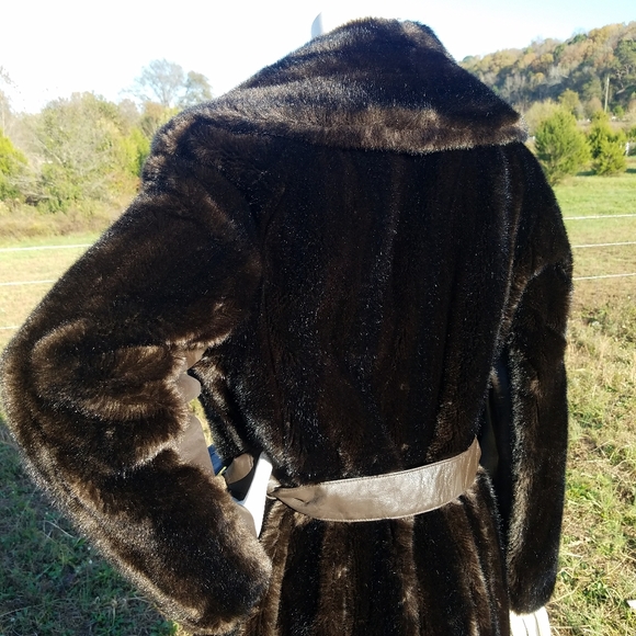 Gorgeous VTG Tissavel Fur Brown Trench Coat S - Picture 7 of 12